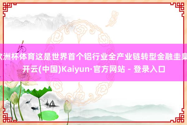 欧洲杯体育这是世界首个铝行业全产业链转型金融圭臬-开云(中国)Kaiyun·官方网站 - 登录入口