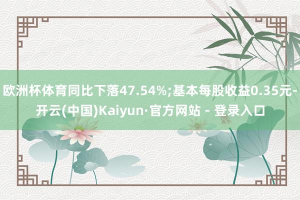 欧洲杯体育同比下落47.54%;基本每股收益0.35元-开云(中国)Kaiyun·官方网站 - 登录入口