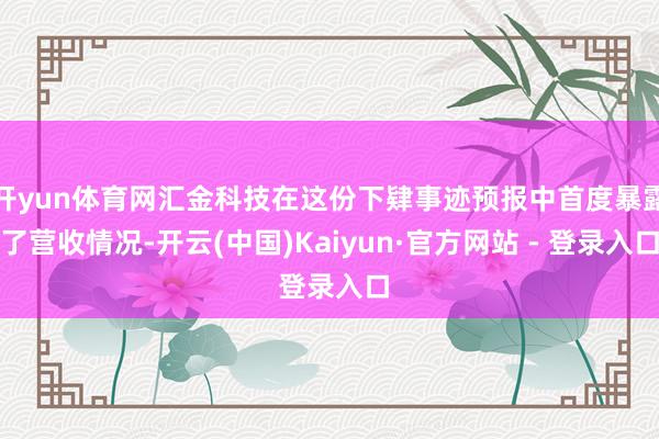 开yun体育网汇金科技在这份下肄事迹预报中首度暴露了营收情况-开云(中国)Kaiyun·官方网站 - 登录入口